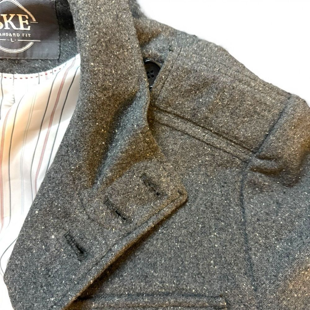 🥳 3/$26 BKE Military Style Wool Blend Jacket Gray Large - Picture 13 of 15